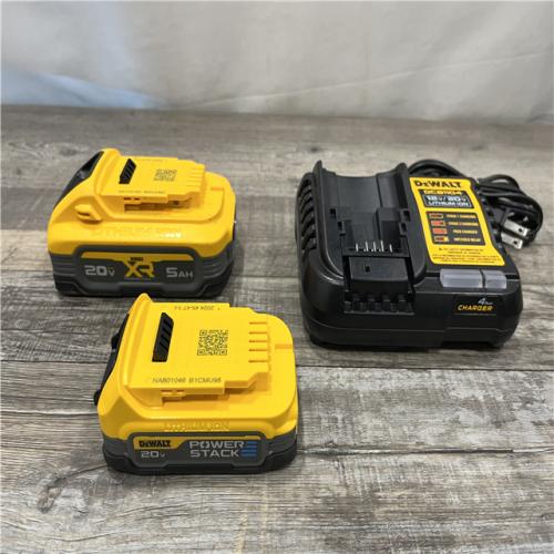 AS-IS DEWALT 20V MAX XR POWERSTACK Lithium-Ion Battery Starter Kit with 5.0Ah and 1.7Ah Batteries and Charger