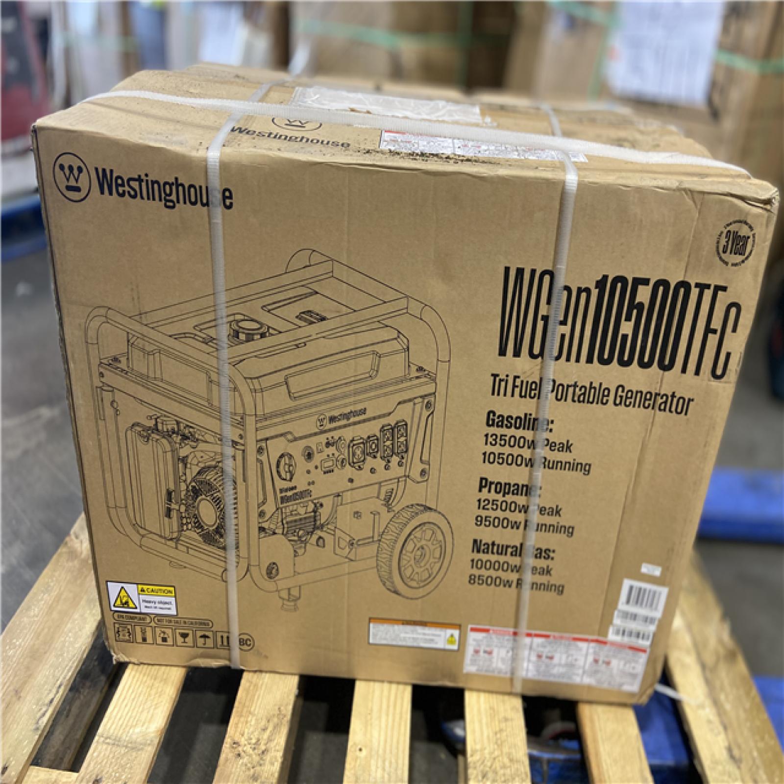 DALLAS LOCATION - Westinghouse 13,500/10,500-Watt Tri-Fuel Gas, Propane, Natural Gas Powered Portable Generator