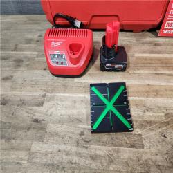 HOUSTON LOCATION - AS-IS (APPEARS LIKE NEW) Milwaukee 12-Volt Lithium-Ion Cordless Green 250 ft. 3-Plane Laser Level Kit