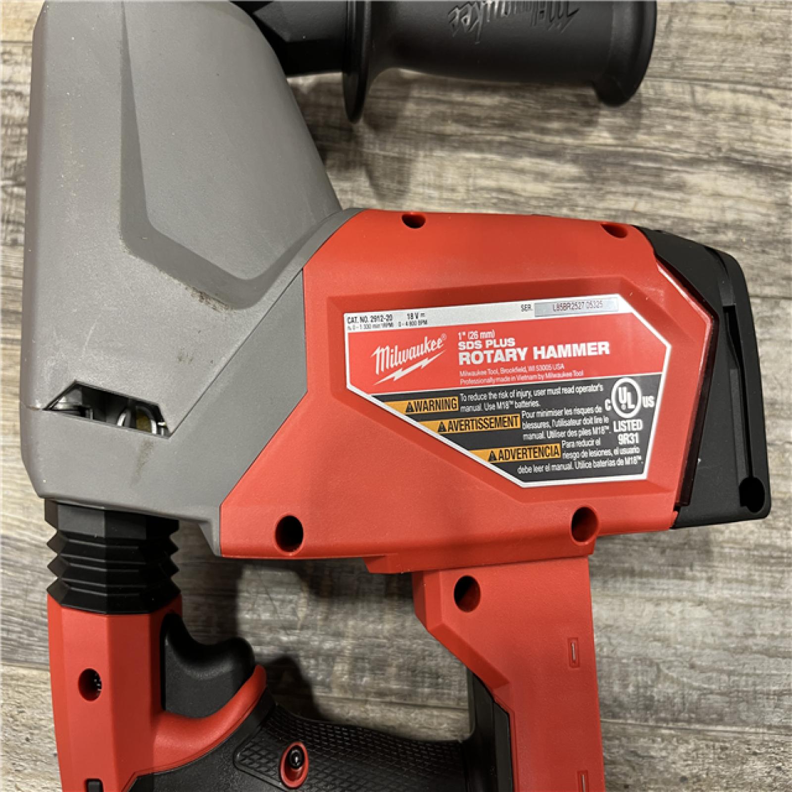 AS-IS Milwaukee  FUEL 18V Lithium-Ion Brushless Cordless 1 in. SDS-Plus Rotary Hammer (Tool-Only)