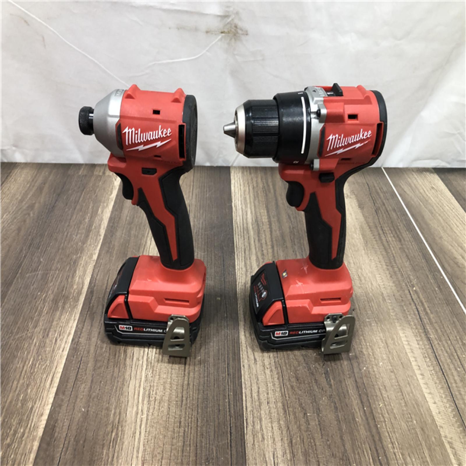 AS-IS Milwaukee M18 18V Lithium-Ion Brushless Cordless Compact Drill/Impact Combo Kit
