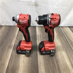 AS-IS Milwaukee M18 18V Lithium-Ion Brushless Cordless Compact Drill/Impact Combo Kit