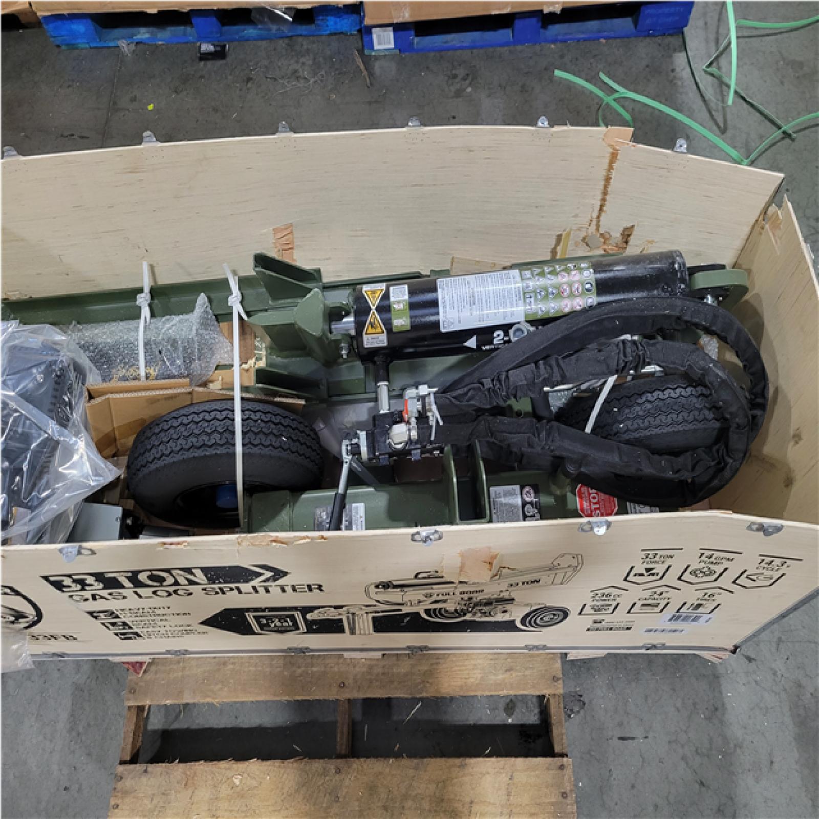 CALIFORNIA AS-IS FULL BOAR 33 TON GAS LOG SPLITTER