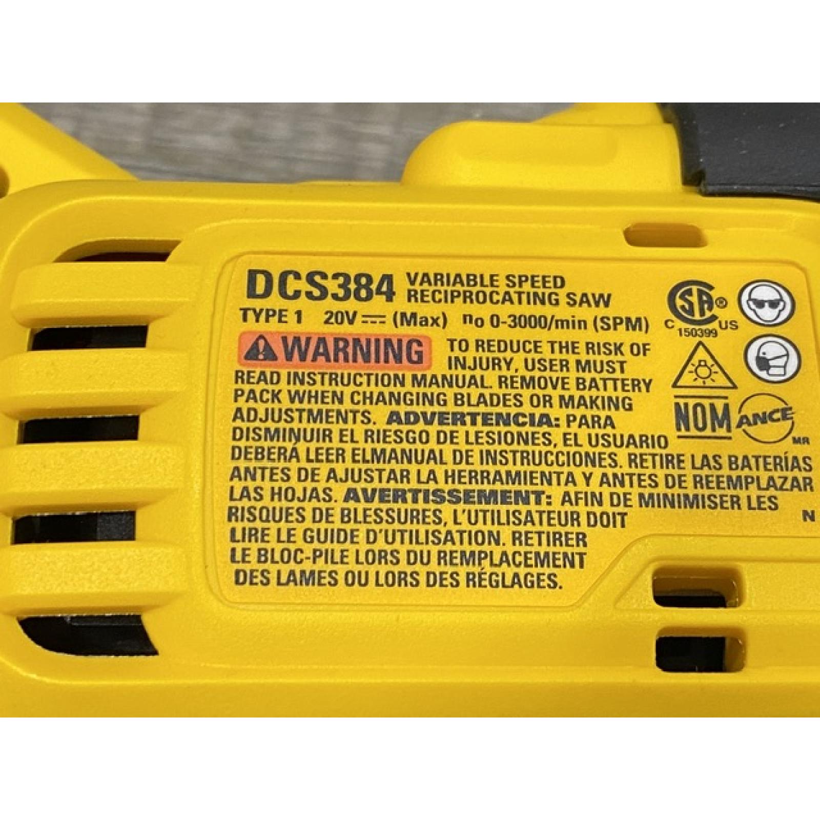 AS-IS DEWALT 20-Volt XR Cordless Reciprocating Saw (Tool Only)