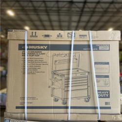 DALLAS LOCATION -Husky Tool Storage 31 in. W 6-Drawer Black Rolling Tool Cart