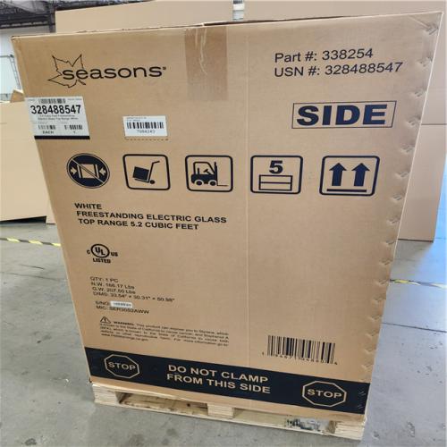 Phoenix NEW Seasons White Freestanding Electric Glass Top Range 5.2 Cubic Feet