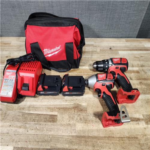 HOUSTON LOCATION - AS - IS Milwaukee 18V Lithium-Ion Cordless Drill Driver/Impact Driver Combo Kit
