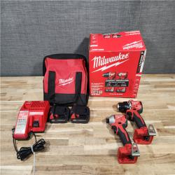HOUSTON LOCATION - AS-IS Milwaukee M18 18V Lithium-Ion Brushless Cordless Compact Drill/Impact Combo Kit