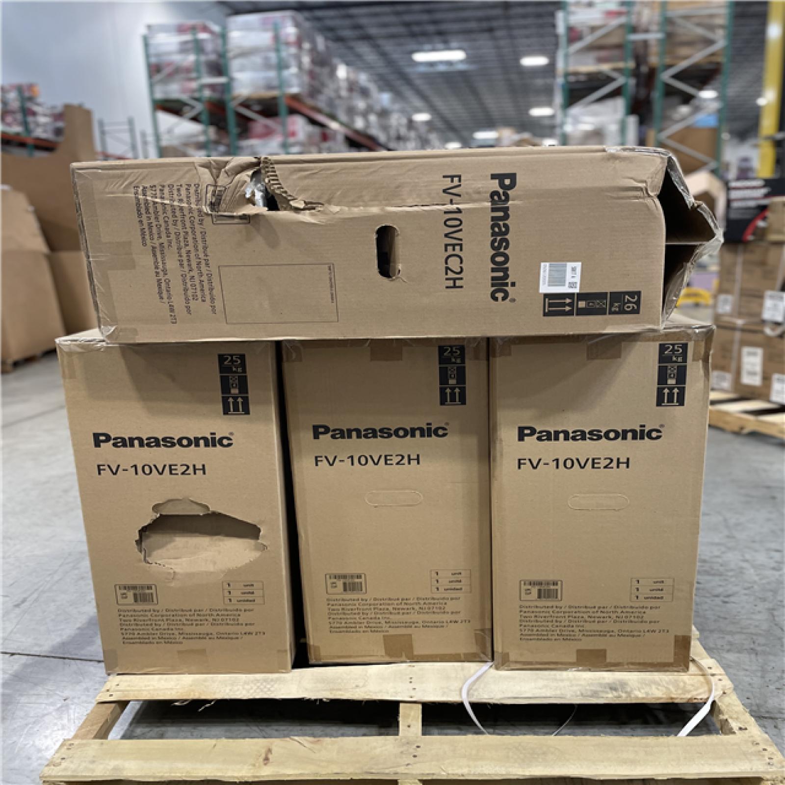DALLAS LOCATION -Panasonic Intelli-Balance 100-Energy Recovery Ventilator (ERV), 30-100 CFM, Hardwired, Temperate Climate PALLET-(4 UNITS)