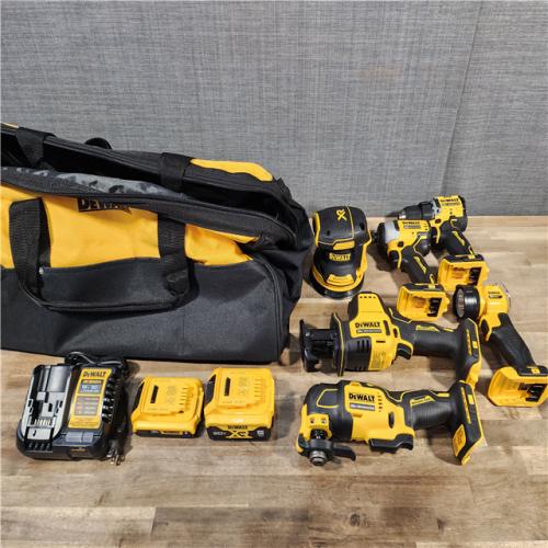 HOUSTON LOCATION - AS-IS 20-Volt MAX Lithium-Ion Cordless 6-Tool Combo Kit with 2.0 Ah Battery, 5.0 Ah Battery and Charger