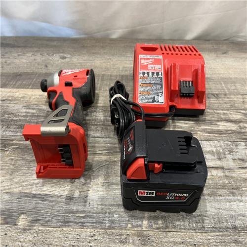 AS-IS Milwaukee 18V Lithium-Ion Compact Brushless Cordless 1/4 in. Impact Driver Kit