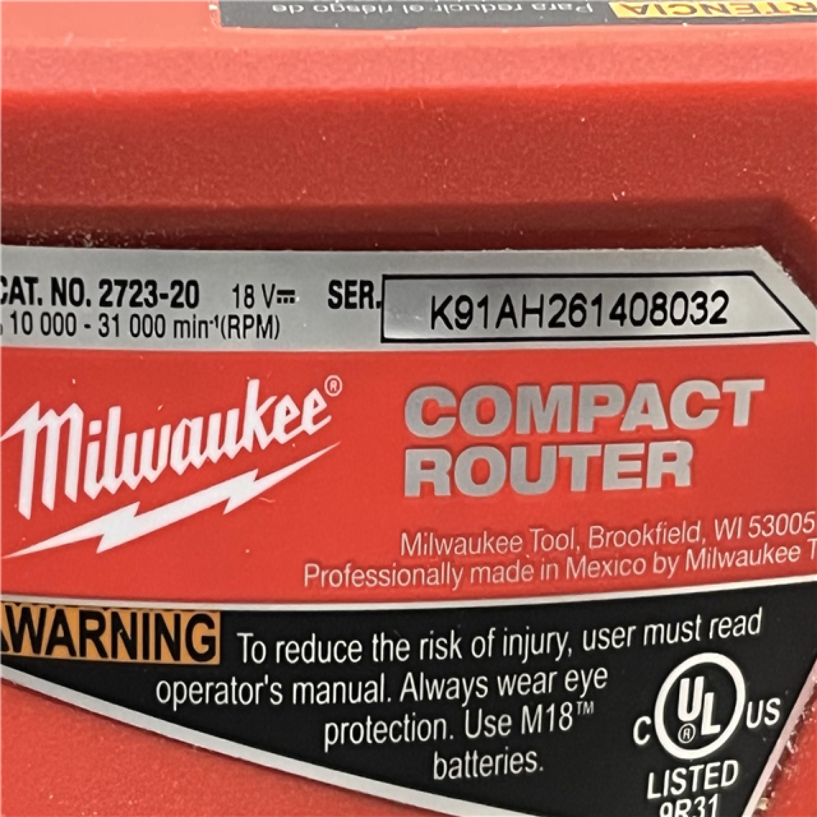 AS-IS Milwaukee FUEL 18V Lithium-Ion Brushless Cordless Compact Router (Tool-Only)