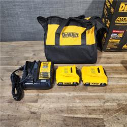 HOUSTON LOCATION - AS-IS Dewalt DCK225D2 20V MAX ATOMIC Brushless Compact Lithium-Ion 1/2 in. Cordless Drill Driver and 1/4 in. Impact Driver Combo Kit with 2 Batteries 2 Ah