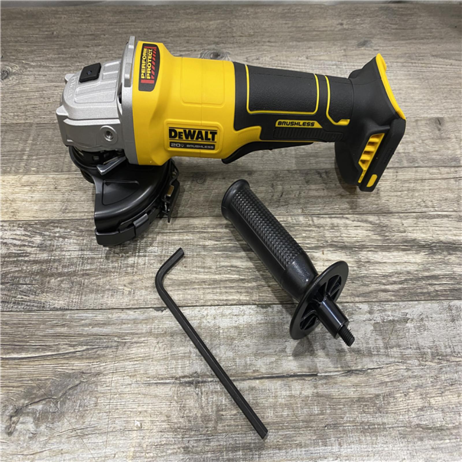 AS-IS DEWALT 20V MAX Cordless Brushless 4-1/2 in. Angle Grinder with Paddle Switch (Tool Only)