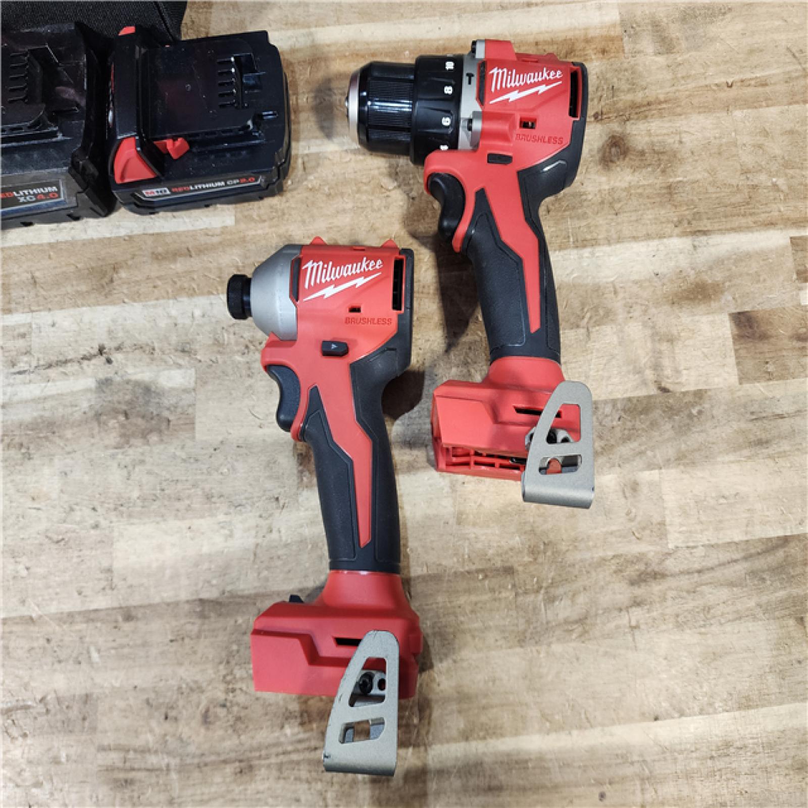 HOUSTON LOCATION - AS - IS Milwaukee 18-Volt Lithium-Ion Brushless Cordless Compact Hammer Drill/Impact Combo Kit