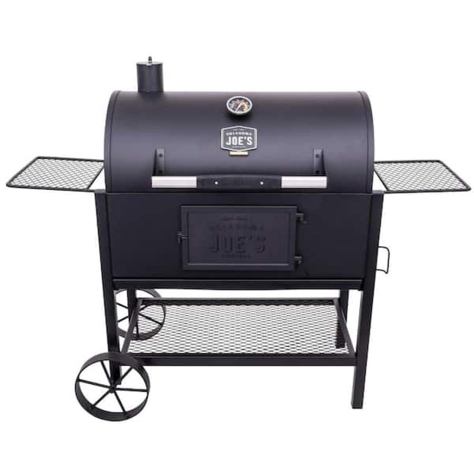 Phoenix NEW OKLAHOMA JOE'S Judge Charcoal Smoker and Grill with 540 sq. in. Cooking Area in Black