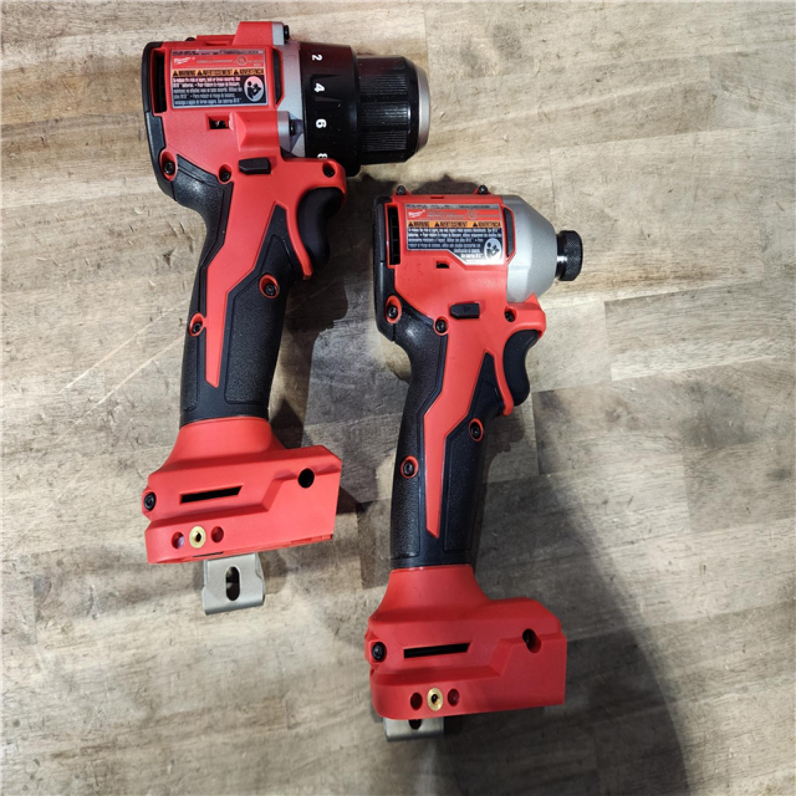 HOUSTON LOCATION - AS-IS Milwaukee M18 18V Lithium-Ion Brushless Cordless Compact Drill/Impact Combo Kit (2-Tool) W/(2) 2.0 Ah Batteries  Charger & Bag