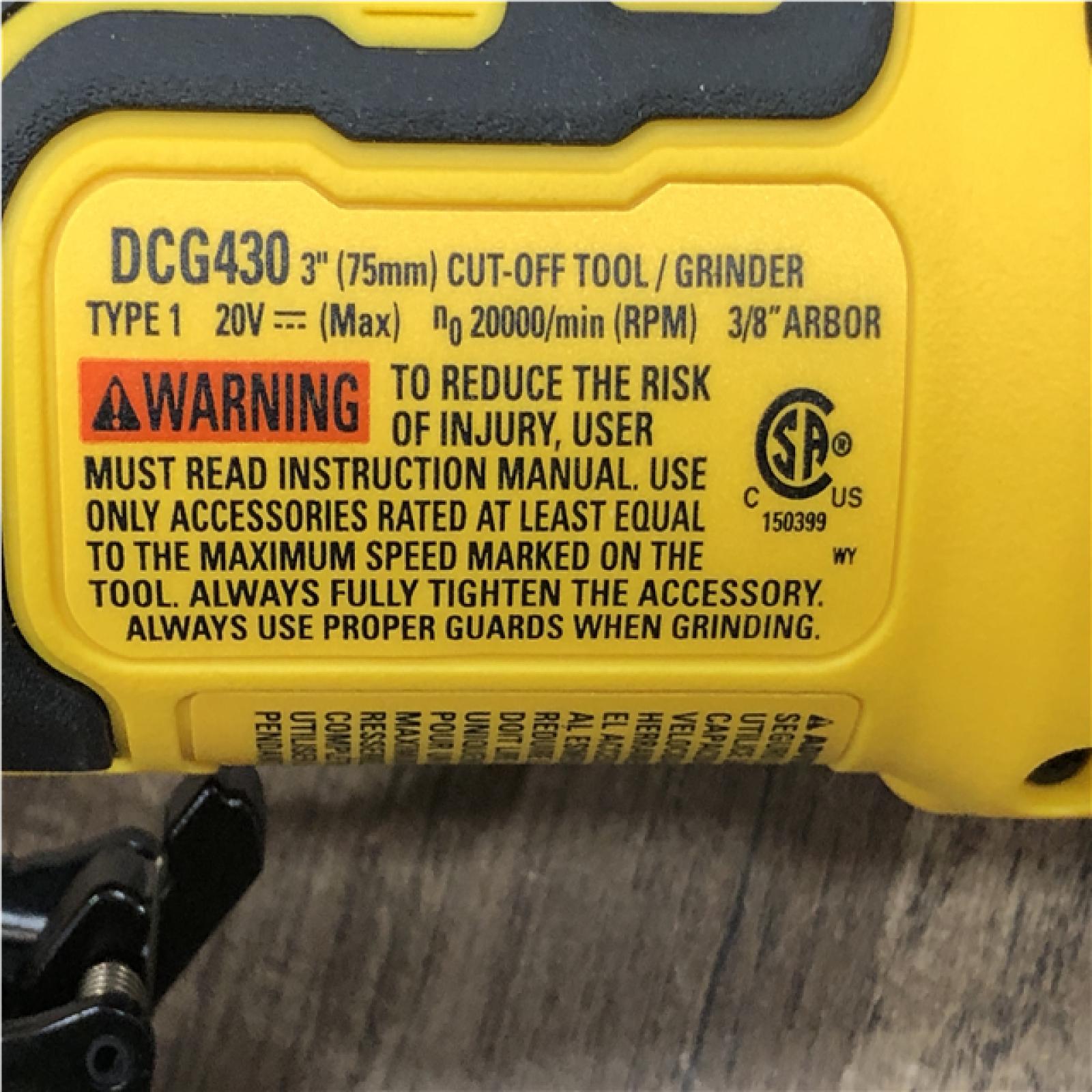 AS-IS DeWalt 20V MAX XR 3 in. Cordless Brushless Compact Cut-Off Tool Tool Only