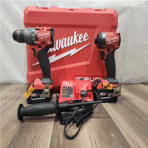 AS-IS- MILWAUKEE FUEL 18V Lithium-Ion Brushless Cordless Hammer Drill and Impact Driver Combo Kit