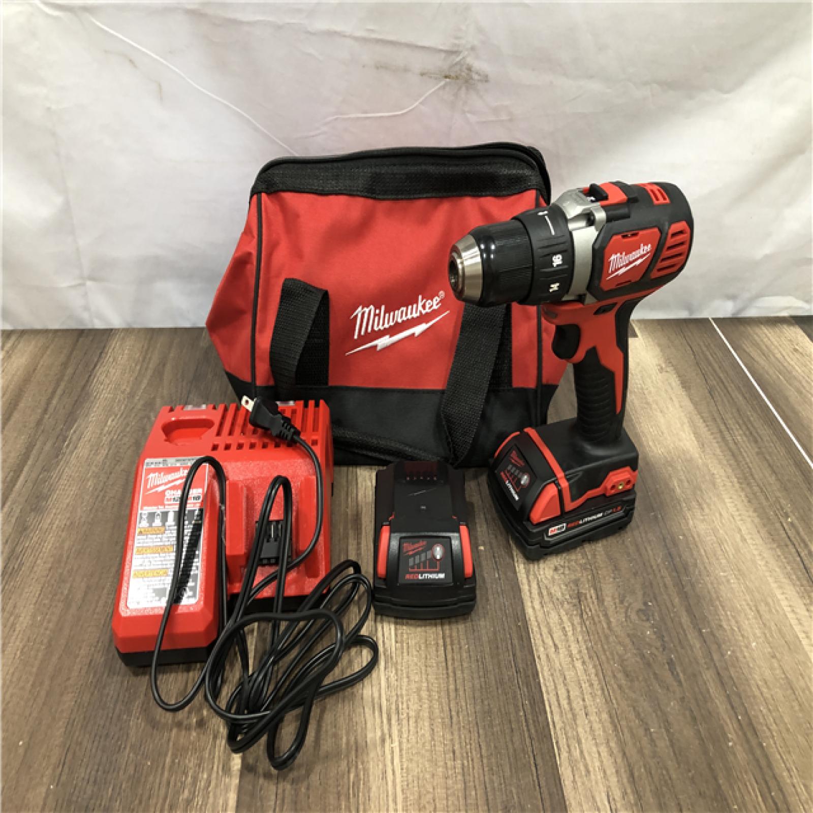 AS-IS Milwaukee 18V Lithium-Ion Cordless 1/2 in. Drill Driver Kit