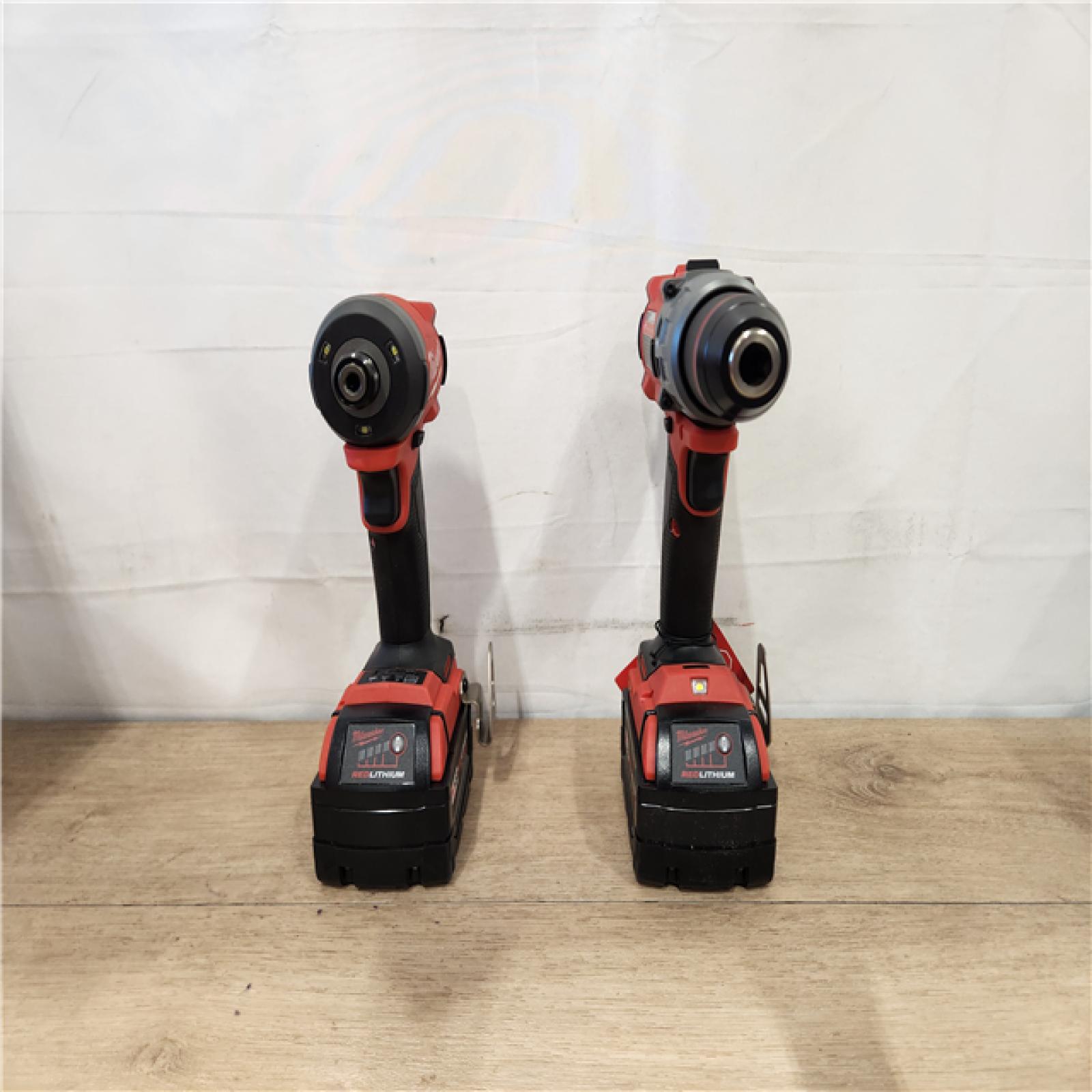 AS-IS- Milwaukee FUEL 18V Lithium-Ion Brushless Cordless Hammer Drill and Impact Driver Combo Kit