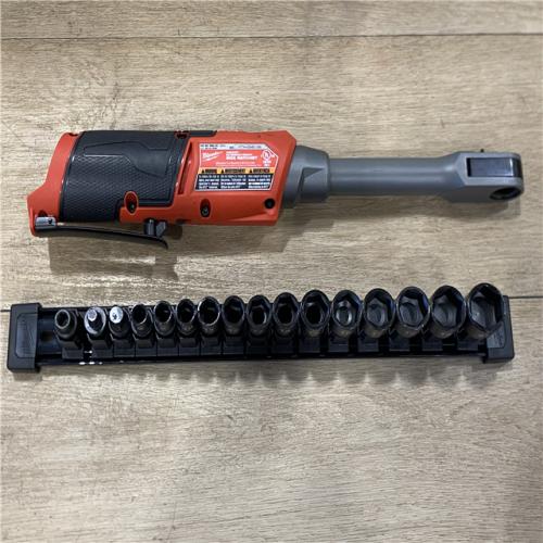 AS-IS Milwaukee FUEL INSIDER 12V Lithium-Ion Brushless Cordless 1/4 in. - 3/8 in. Extended Reach Box Ratchet (Tool-Only)