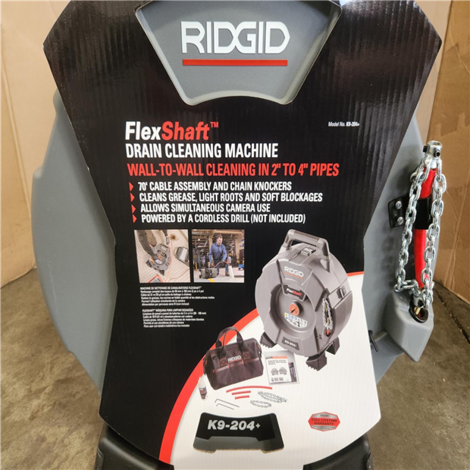 Phoenix NEW RIDGID K9-204 Plus FlexShaft Wall-to-Wall Professional Drain Cleaning Machine, 5/16 in. x 70 ft. Designed for 2 in. 4 in. Pipes