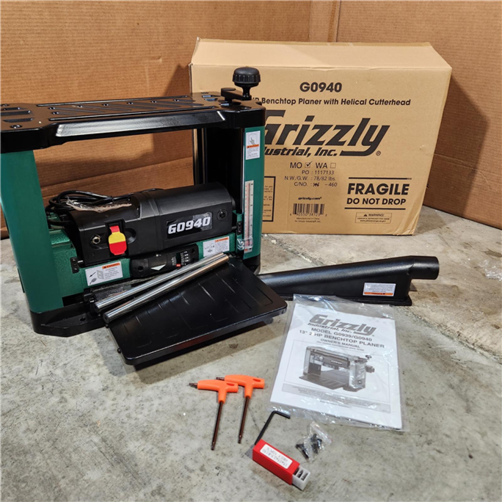 Houston Location ASIS Grizzly G0940 13 2 HP Benchtop Planer with