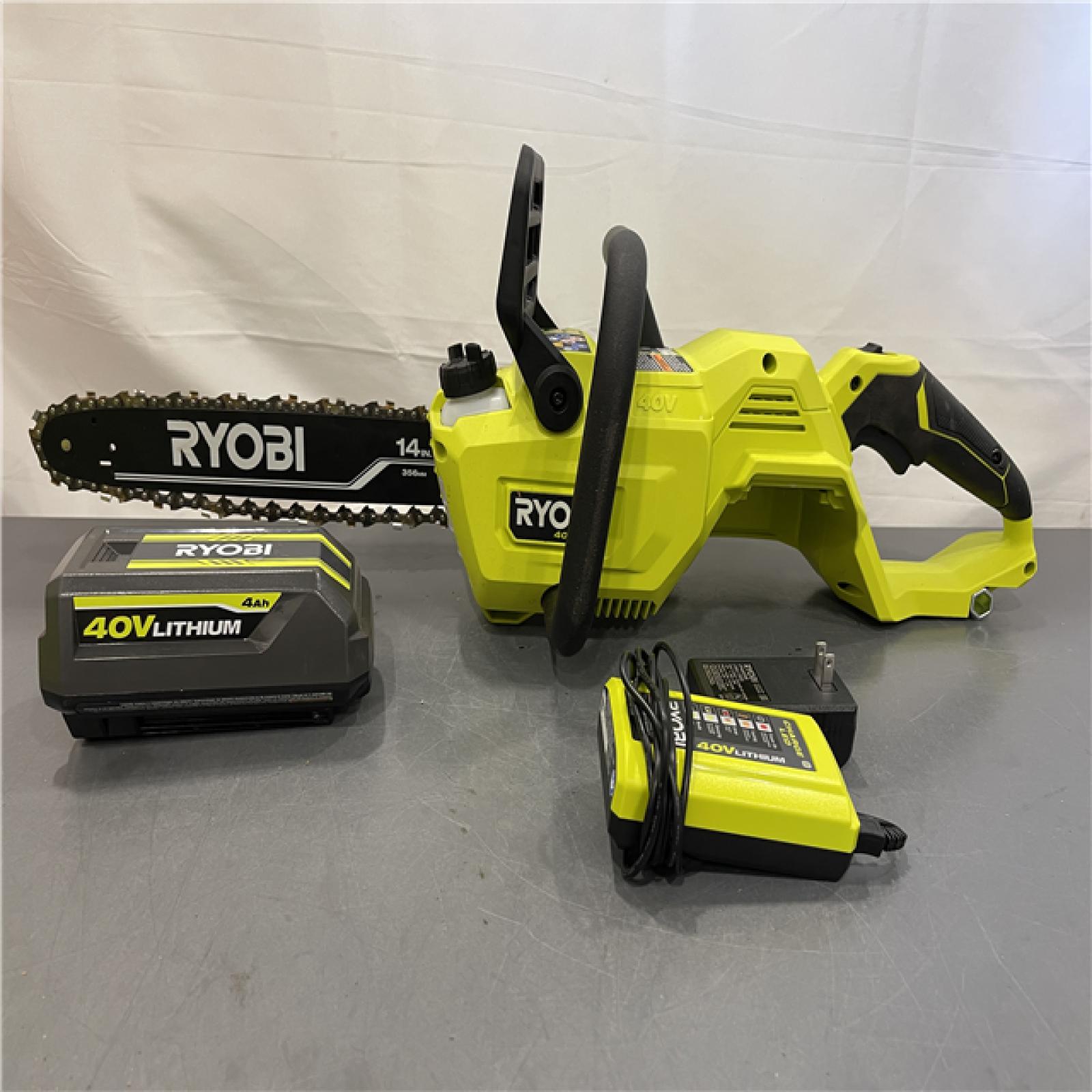 AS-IS - RYOBI 40V HP Brushless Cordless 14 in. Battery Powered Chainsaw Kit