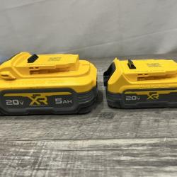 AS-IS DEWALT 20V MAX XR POWERSTACK Lithium-Ion Battery Starter Kit with 5.0Ah and 1.7Ah Batteries and Charger