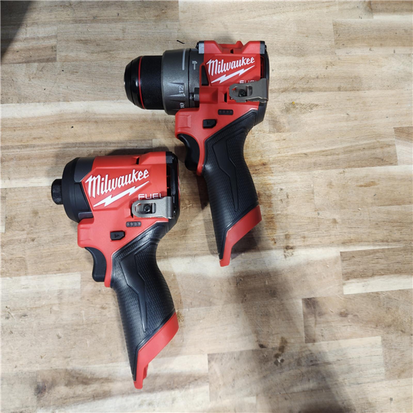 HOUSTON LOCATION - AS-IS Milwaukee  FUEL 12-Volt Lithium-Ion Brushless Cordless Hammer Drill and Impact Driver Combo Kit