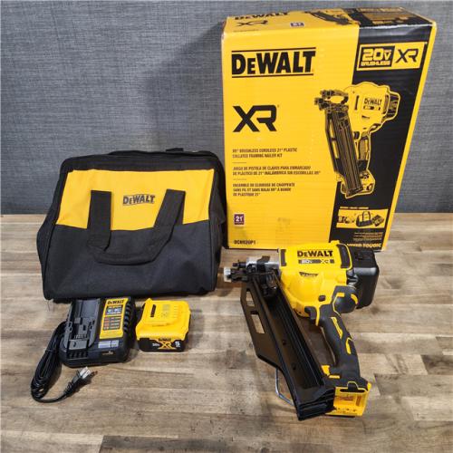 HOUSTON LOCATION - AS-IS DeWalt 20V MAX Cordless 21 Deg Framing Nailer Kit (Battery & Charger) 20 V