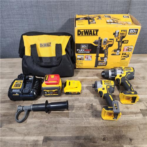 HOUSTON LOCATION - AS-IS DEWALT 20V MAX Cordless Brushless Hammer Drill/Driver 2 Tool Combo Kit with FLEXVOLT ADVANTAGE