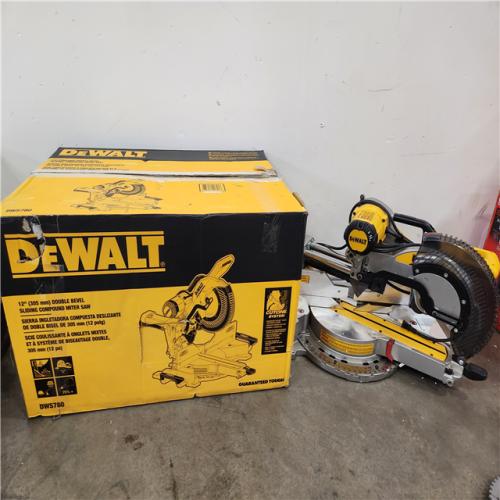 Phoenix Location LIKE NEW DEWALT 15 Amp Corded 12 in. Double Bevel Sliding Compound Miter Saw with XPS technology, Blade Wrench and Material Clamp