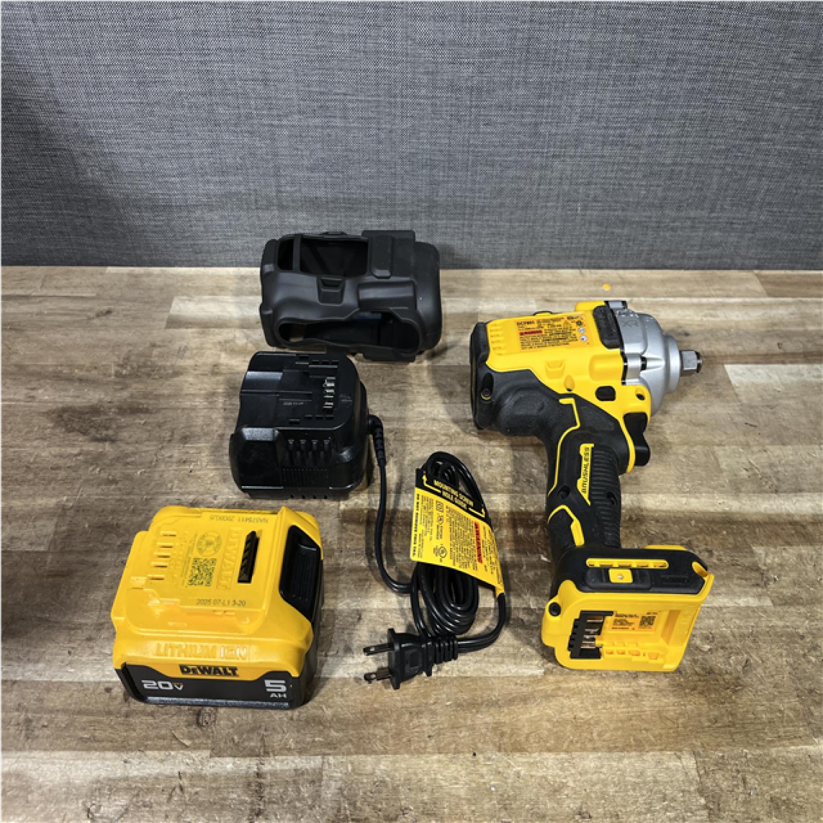 Houston Location AS-IS DeWalt 20V MAX XR 1/2 Mid Range Impact Wrench with 5.0 Battery with Charger