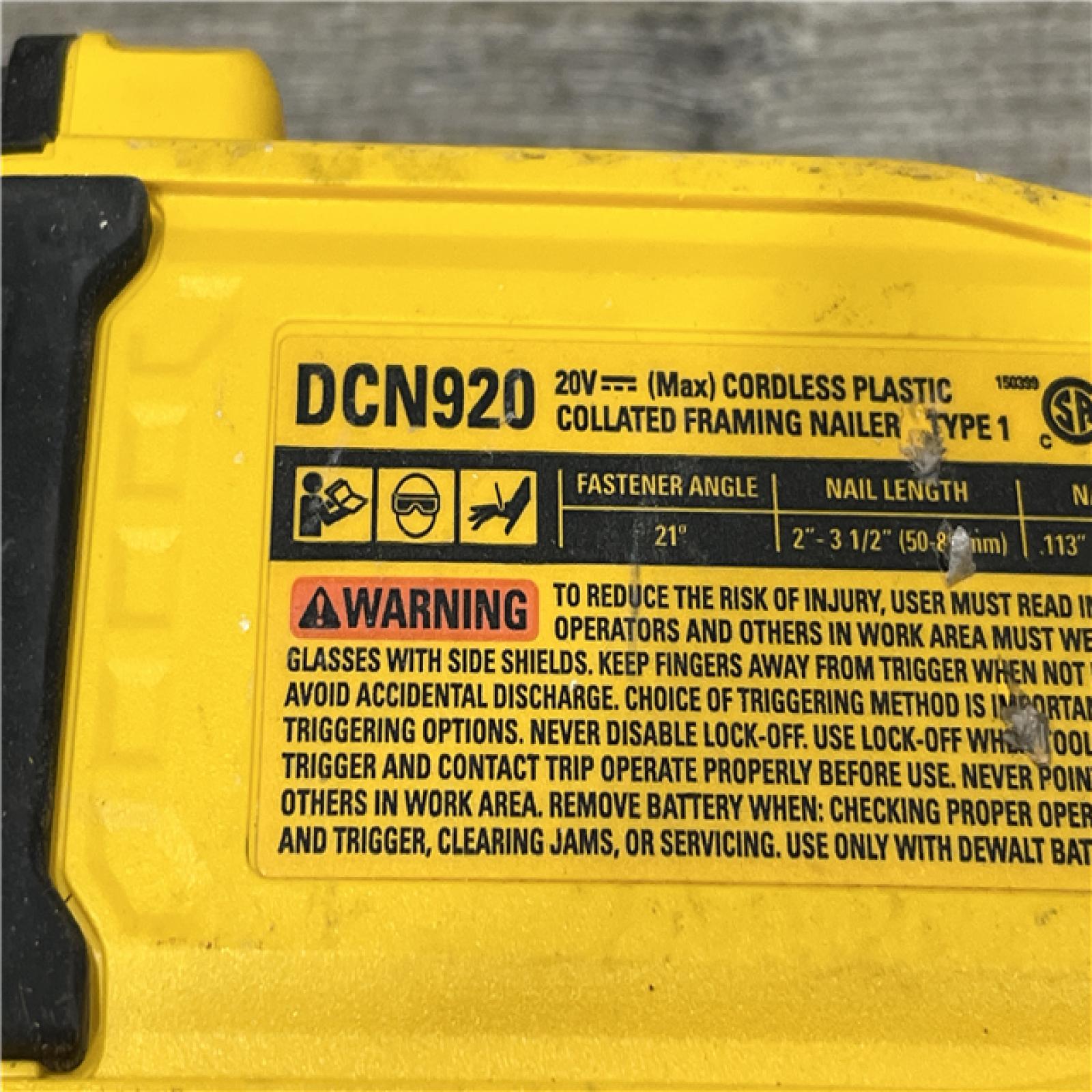 AS-IS DEWALT 20-Volt 21° Cordless Framing Nailer (Tool-Only)
