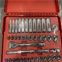 AS-IS - Milwaukee 3/8 in. Drive SAE/Metric Ratchet and Socket Mechanics Tool Set (56-Piece)