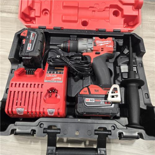 AS-IS Milwaukee 2904-22 Hammer Drill Driver Kit with Batteries  Charger & Tool Case  Red