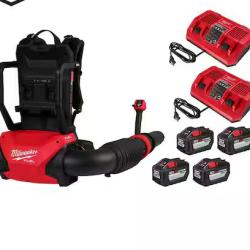 NEW! - Milwaukee M18 FUEL 155 MPH 650 CFM 18V Brushless Cordless Dual Battery Backpack Blower Kit w/(4) 12.0 Ah Batteries, (2) Chargers