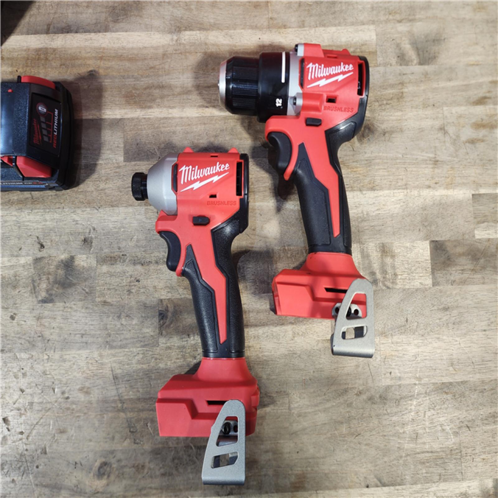 HOUSTON LOCATION - AS-IS M18 18V Lithium-Ion Brushless Cordless Compact Drill/Impact Combo Kit (2-Tool) W/(2) 2.0 Ah Batteries, Charger & Bag