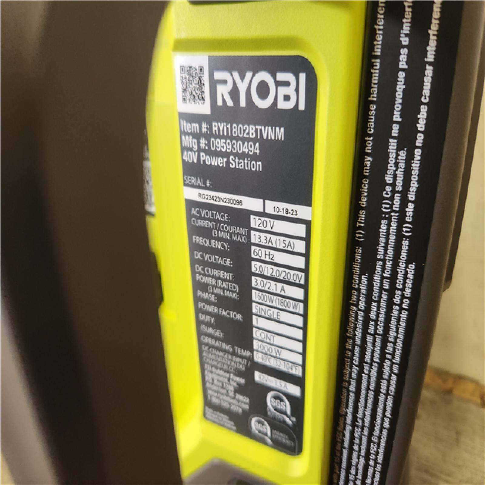 Phoenix NEW RYOBI 40V 1800-Watt Portable Battery Inverter Power Station and 4-Port Charger (Tool Only)