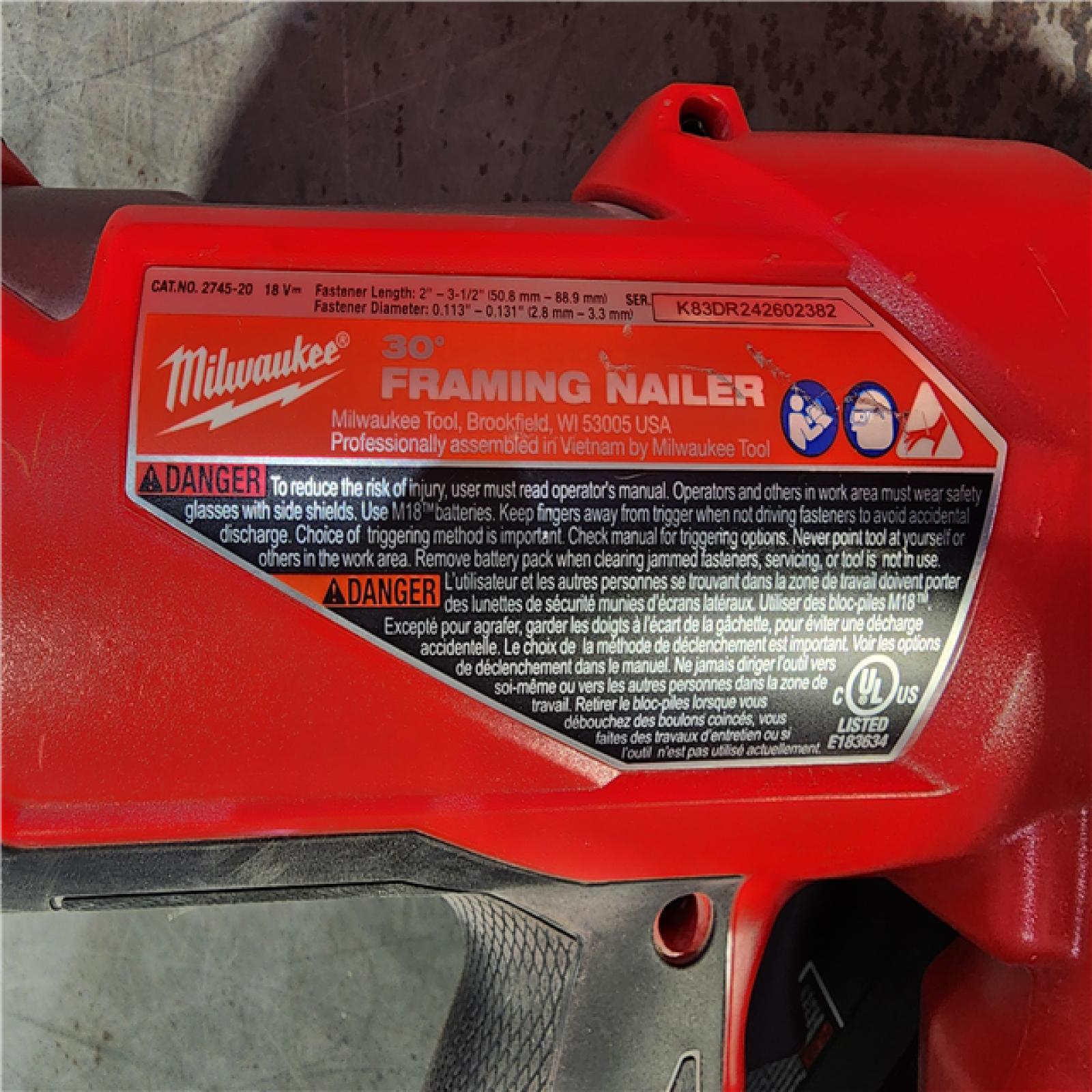 HOUSTON LOCATION - AS-IS M18 FUEL 3-1/2 in. 18-Volt 30-Degree Lithium-Ion Brushless Cordless Framing Nailer (Tool-Only)