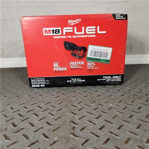Houston Location - As-Is Milwaukee M18 Fuel 8 Amps 18 V 3 in. W X 18 in. L Cordless Belt Sander Tool Only - Appears IN GOOD Condition