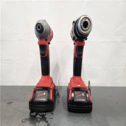 AS-IS- Milwaukee M18 18V Lithium-Ion Brushless Cordless Compact Drill/Impact Combo Kit (2-Tool) W/(2) 2.0 Ah Batteries  Charger & Bag