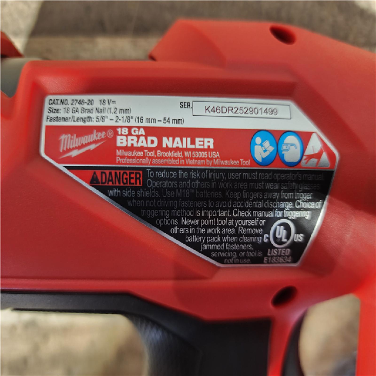 HOUSTON LOCATION - AS-IS (APPEARS LIKE NEW) Milwaukee FUEL 18-Volt Lithium-Ion Brushless Cordless Gen II 18-Gauge Brad Nailer (Tool-Only)