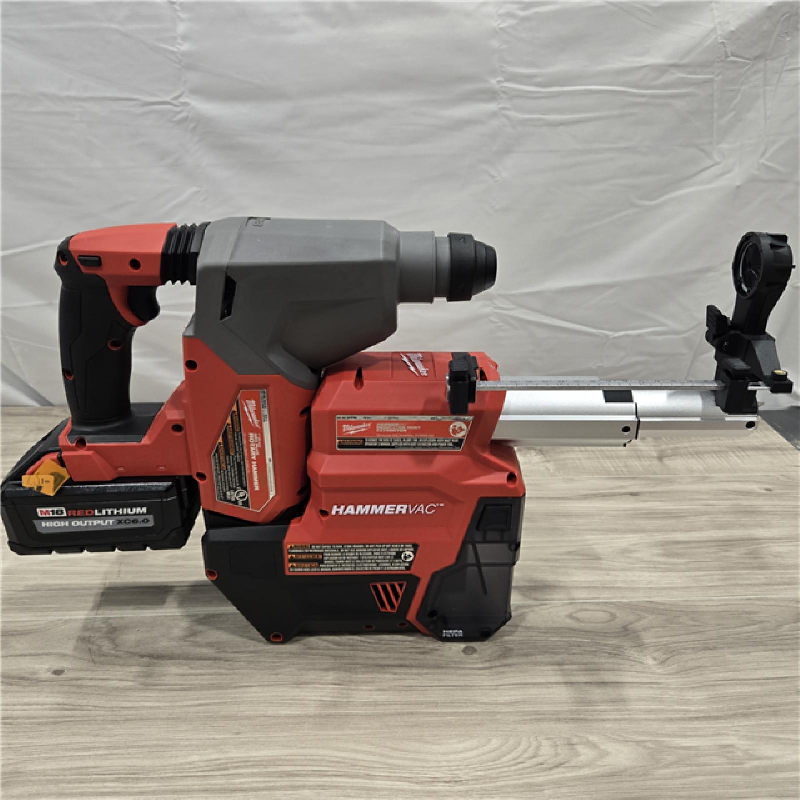 NEW! - Milwaukee 18V M18 FUEL Lithium-Ion Brushless Cordless SDS-Plus Rotary Hammer Kit with Dust Extractor 6.0 Ah