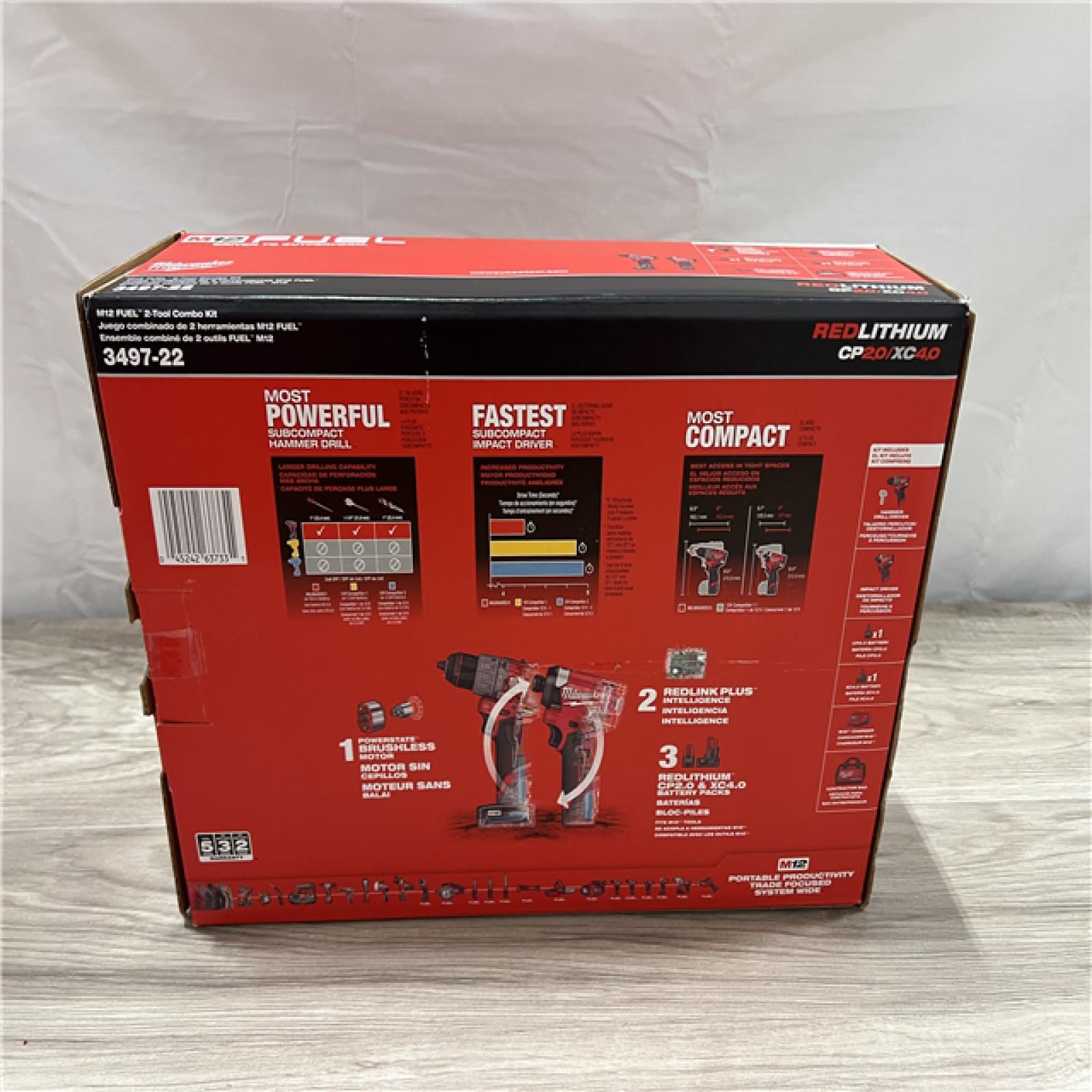 NEW Milwaukee FUEL 12-Volt Lithium-Ion Brushless Cordless Hammer Drill and Impact Driver Combo Kit