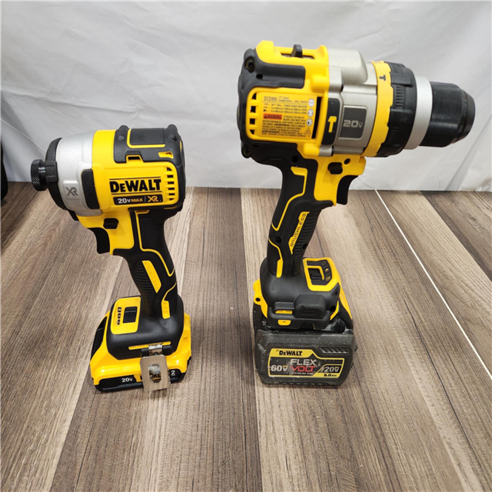 AS-IS - DEWALT 20V MAX Cordless Brushless Hammer Drill/Driver 2 Tool Combo Kit with FLEXVOLT ADVANTAGE