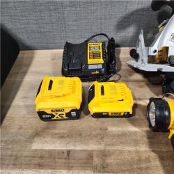 HOUSTON LOCATION - AS-IS DEWALT 20-Volt MAX Lithium-Ion Cordless 5-Tool Combo Kit with 2.0 Ah Battery, 5.0 Ah Battery and Charger