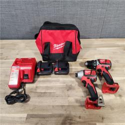 HOUSTON LOCATION - AS-IS Milwaukee M18 18V Cordless Brushed 2 Tool Drill/Driver and Impact Driver Kit